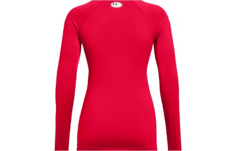 (WMNS) Under Armour ColdGear Authentics Crew Shirt 'Red' 1368701-600 sold by KicksCrew