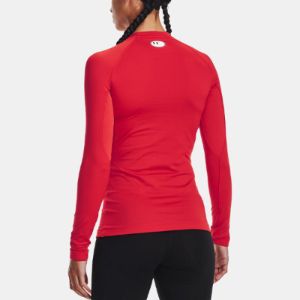 (WMNS) Under Armour ColdGear Authentics Crew Shirt 'Red' 1368701-600 sold by KicksCrew
