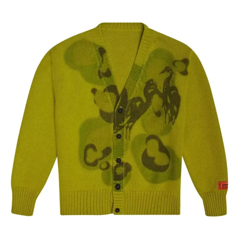 HERON PRESTON Heavy Knit Cardigan 'Camo Green' HMHB001F21KNI0015500 sold by KicksCrew