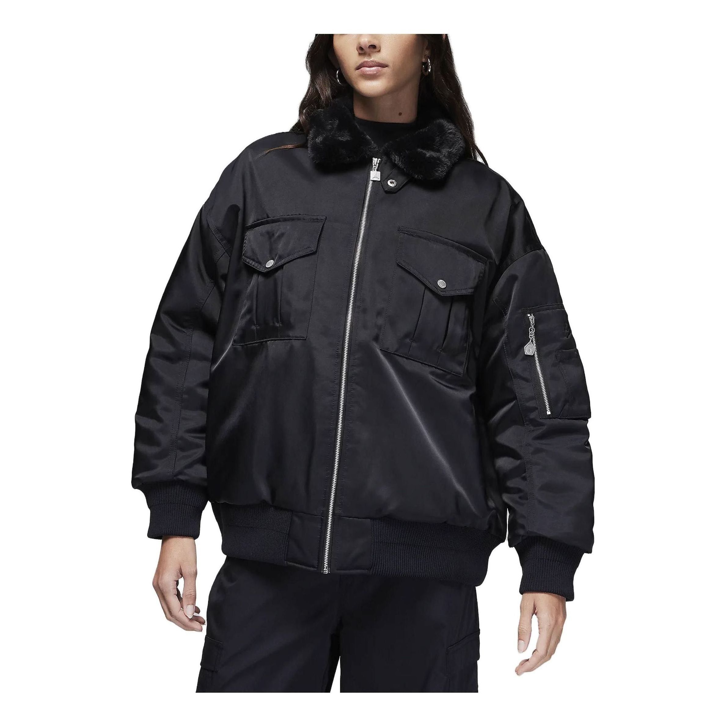 (WMNS) Air Jordan Renegade Jacket 'Black' FB5088-010 sold by KicksCrew