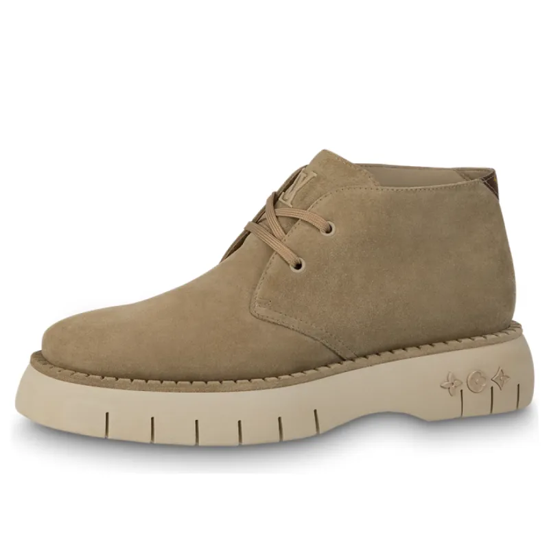 LOUIS VUITTON Square Suede Ankle Boots 'Beige' 1AANRZ sold by KicksCrew