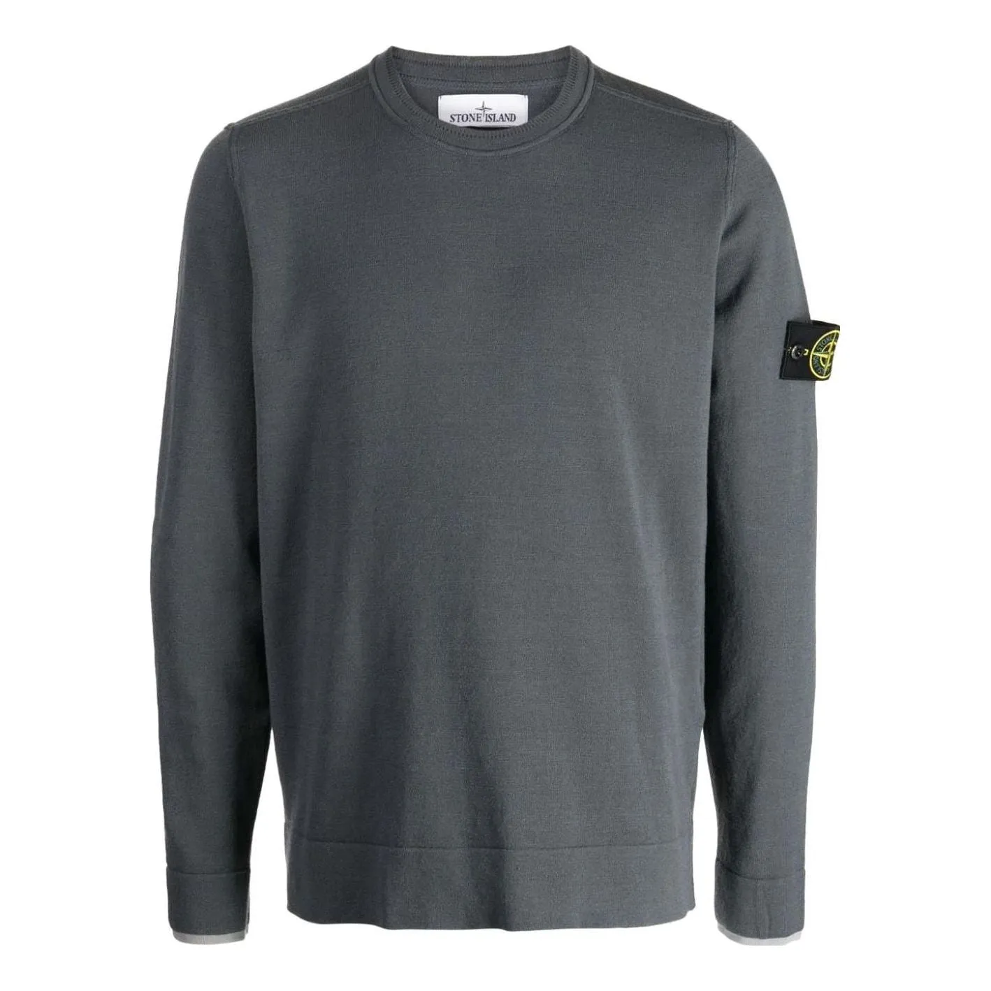 STONE ISLAND Logo Patch Sweater 'Lead Grey' 7915526A1-V0062 sold by KicksCrew