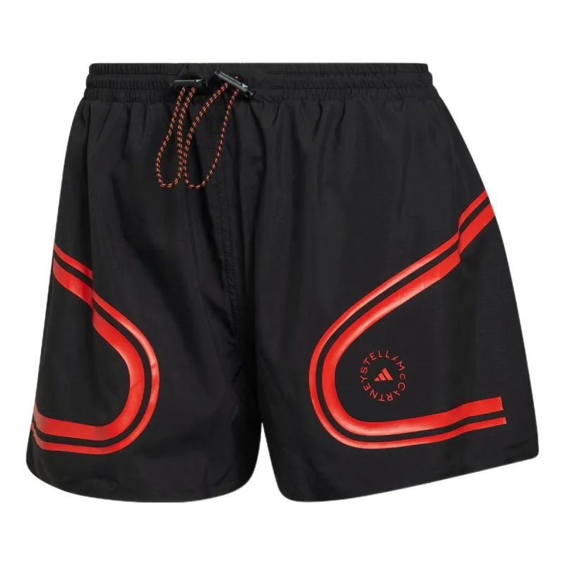 (WMNS) adidas by Stella McCartney TruePace Running Shorts 'Black Red' HD9118 sold by KicksCrew