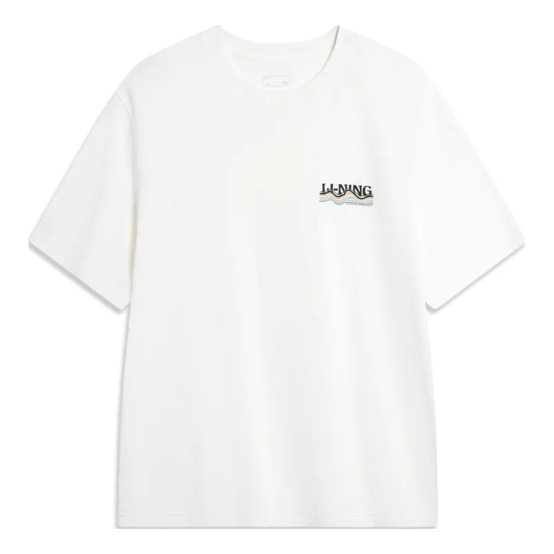 Li-Ning Wave Graphic T-shirt 'White' AHSU301-1 sold by KicksCrew