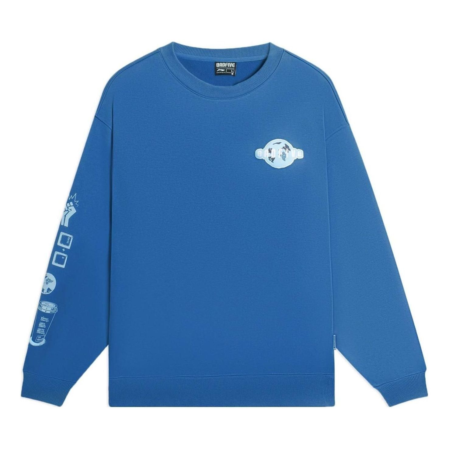 Li-Ning BadFive Graphic Sweatshirt 'Blue' AWDSC01-4 sold by KicksCrew