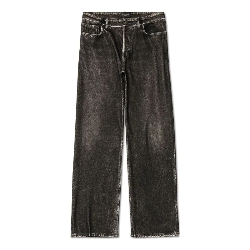 Balenciaga Denim Trompe L'oeil Pants 'Black' 751503TOL991000 sold by KicksCrew