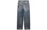 Balenciaga Doodle-Print Straight Denim Pants 'Blue' 746986TOW664036 sold by KicksCrew