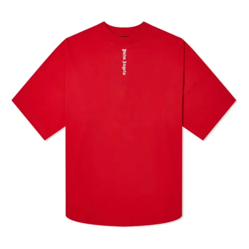 Palm Angels SS21 Vertical Logo Oversized T-Shirt 'Red White' PMAA002R21JER0042501 sold by KicksCrew