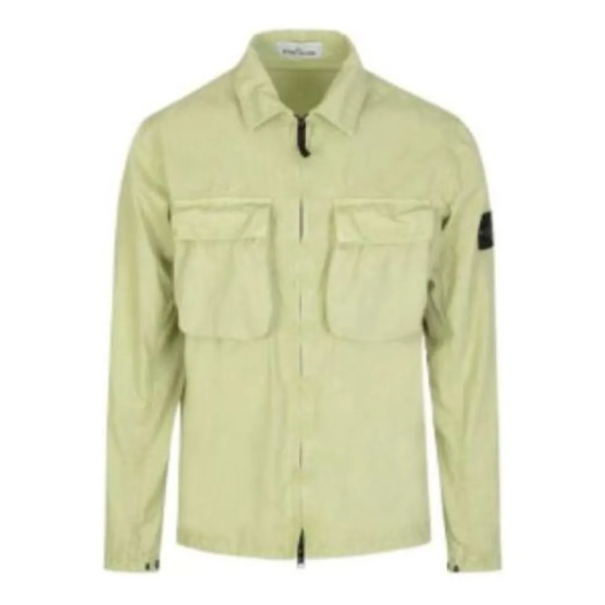 STONE ISLAND Brushed Cotton 2 Pocket Shirt Jacket 'Mint Green