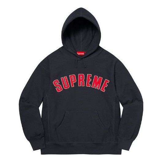 Supreme Pearl Logo Hooded Sweatshirt 'Navy Red' SUP-FW21-171 sold by KicksCrew
