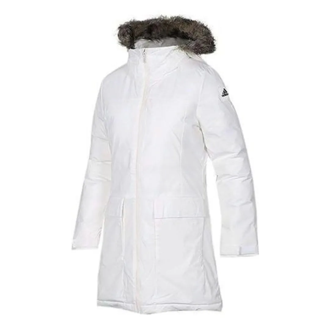 (WMNS) adidas Outdoor Xploric Faux Fur Hooded Jacket Asia Sizing 'White' CY8607 sold by KicksCrew