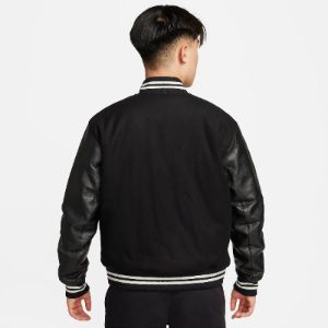 Nike Authentics Varsity Jacket 'Black White' FD7846-010 sold by KicksCrew