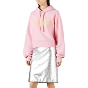 (WMNS) Gucci Cotton Hooded Sweatshirt With Embroidery 'Pink' 765384-XJF0S-5358 sold by KicksCrew