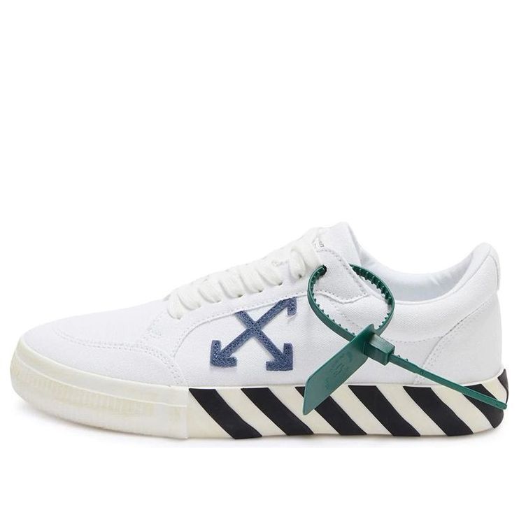 Off-White Vulc Low Cotton 'White Blue Black' OMIA085S22FAB0010145 sold by KicksCrew