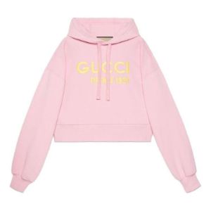 (WMNS) Gucci Cotton Hooded Sweatshirt With Embroidery 'Pink' 765384-XJF0S-5358 sold by KicksCrew
