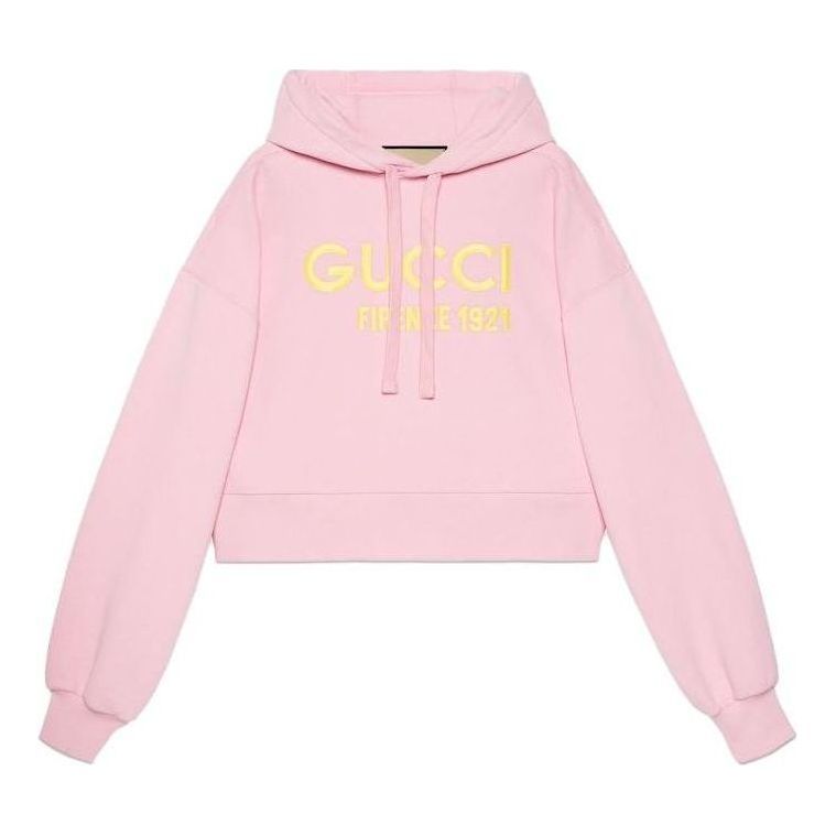 (WMNS) Gucci Cotton Hooded Sweatshirt With Embroidery 'Pink' 765384-XJF0S-5358 sold by KicksCrew