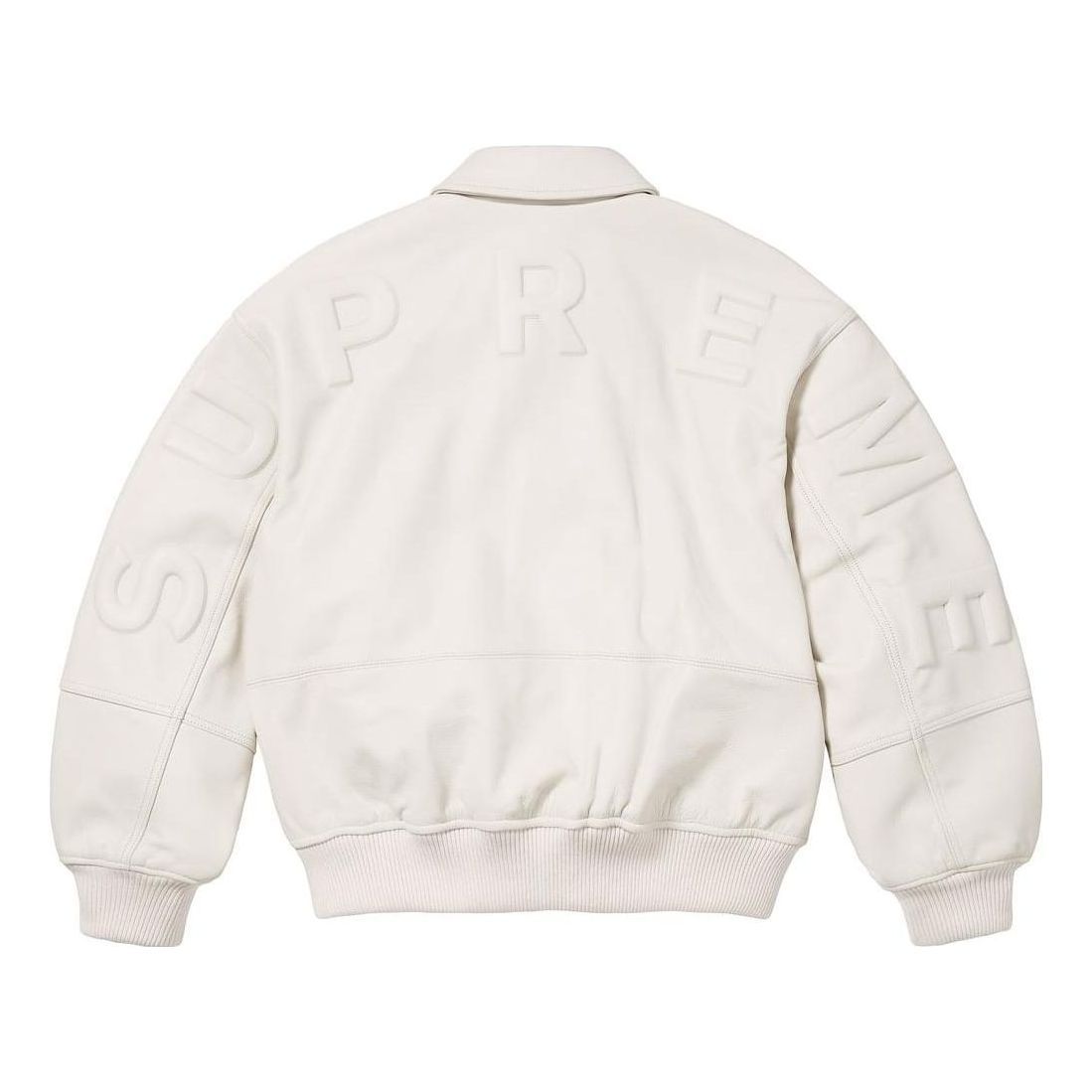 Supreme GORE-TEX Infinium Windstopper Leather Varsity Jacket 'White' SUP-FW23-095 sold by KicksCrew product image thumbnail 2