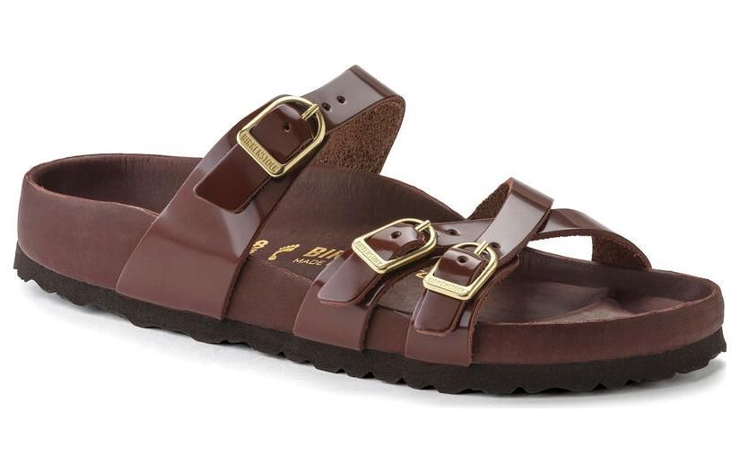 (WMNS) Birkenstock Franca Natural Leather Patent Narrow Fit 'High Shine Chocolate' 1021520 sold by KicksCrew product image thumbnail 2