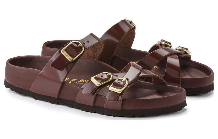 (WMNS) Birkenstock Franca Natural Leather Patent Narrow Fit 'High Shine Chocolate' 1021520 sold by KicksCrew product image thumbnail 3
