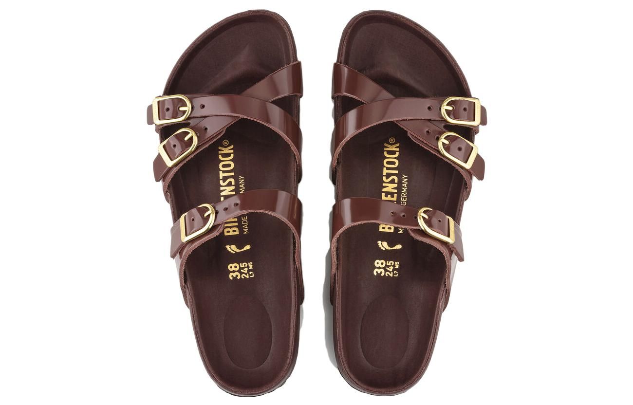 (WMNS) Birkenstock Franca Natural Leather Patent Narrow Fit 'High Shine Chocolate' 1021520 sold by KicksCrew product image thumbnail 4