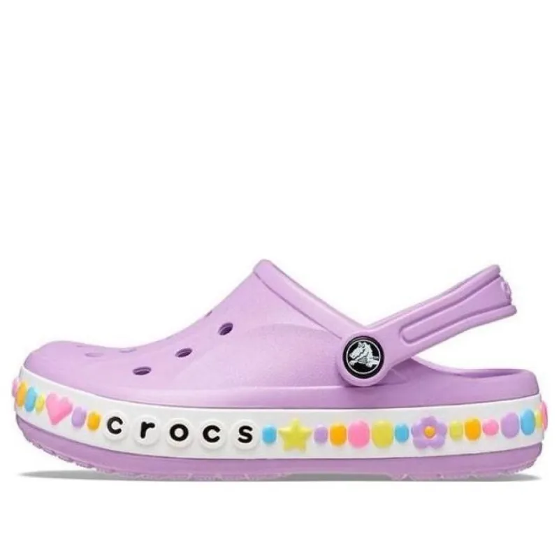 (TD) Crocs Bayaband Charm Band Clogs 'Purple White' 208102-5PR sold by KicksCrew