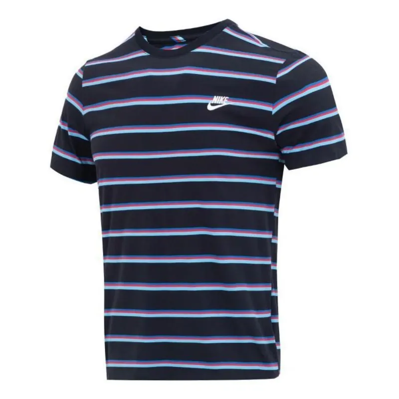 Nike Sportswear Striped Short Sleeves 'Blue' DZ2986-010 sold by KicksCrew