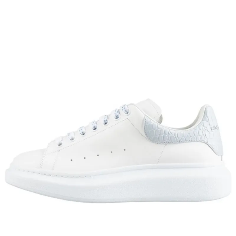 Alexander McQueen Oversized Sneaker 'White Light Blue Crocodile' 625162WIBNG9760 sold by KicksCrew