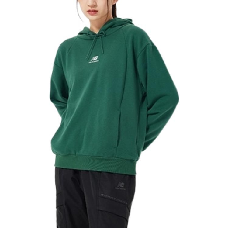 (WMNS) New Balance Hoops Fleece Hoodie 'Green' AWT23341-NWG sold by KicksCrew product image thumbnail 4