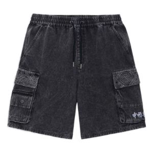 Li-Ning Denim Cargo Shorts 'Washed Black' AKSS075-2 sold by KicksCrew
