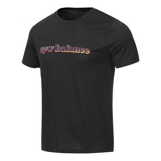 New Balance Logo Graphic Print Tee 'Black Multi' AMT11071-BKP sold by KicksCrew