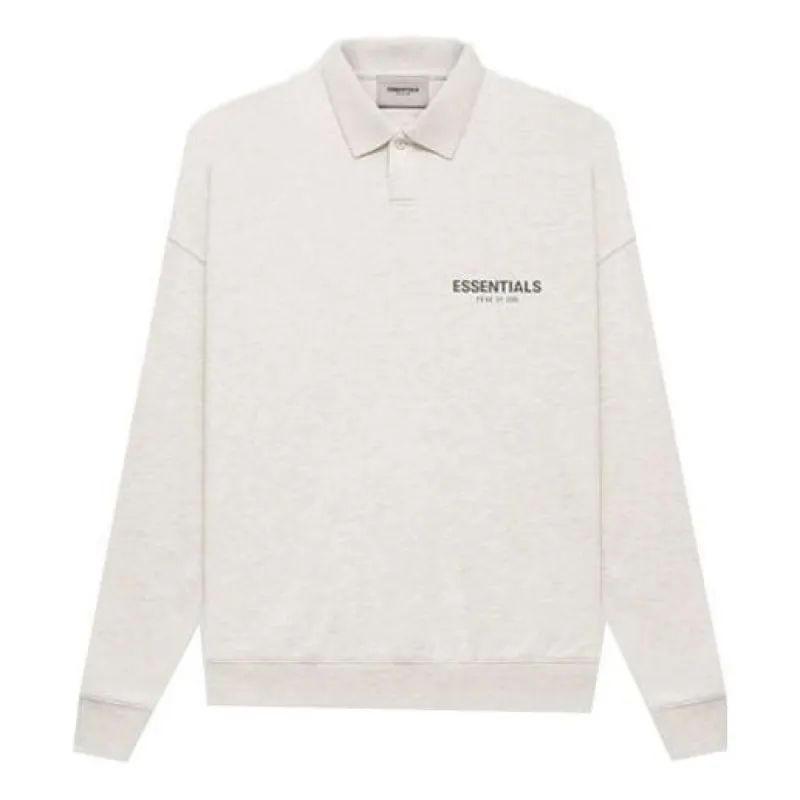 Fear of God Essentials FW21 Long Sleeve Polo Shirt 'Oatmeal' FOG-FW21-140 sold by KicksCrew