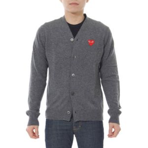 COMME des GARCONS PLAY Cardigan Red Emblem 'Grey' AZ-N008-051-3 sold by KicksCrew