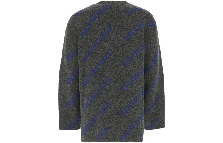 Balenciaga Intarsia Knit Logo Jumper 'Dark Grey' 623283T15671035 sold by KicksCrew product image thumbnail 2