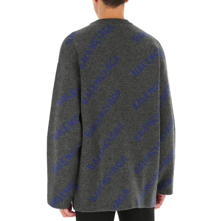 Balenciaga Intarsia Knit Logo Jumper 'Dark Grey' 623283T15671035 sold by KicksCrew product image thumbnail 5