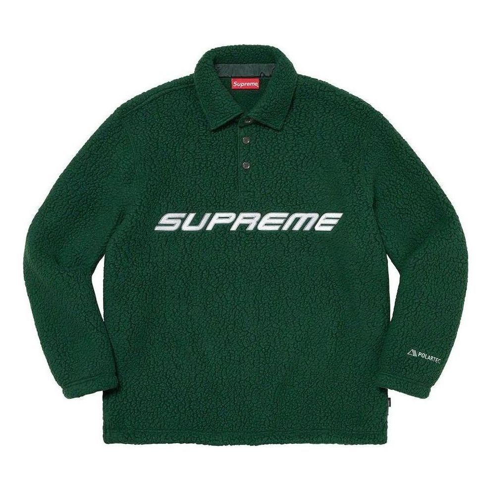 Supreme x Polartec L/S Polo 'Green White' SUP-FW22-825 sold by KicksCrew