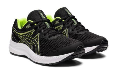 (GS) ASICS Contend 7 'Black Hazard Green' 1014A192-005 sold by KicksCrew