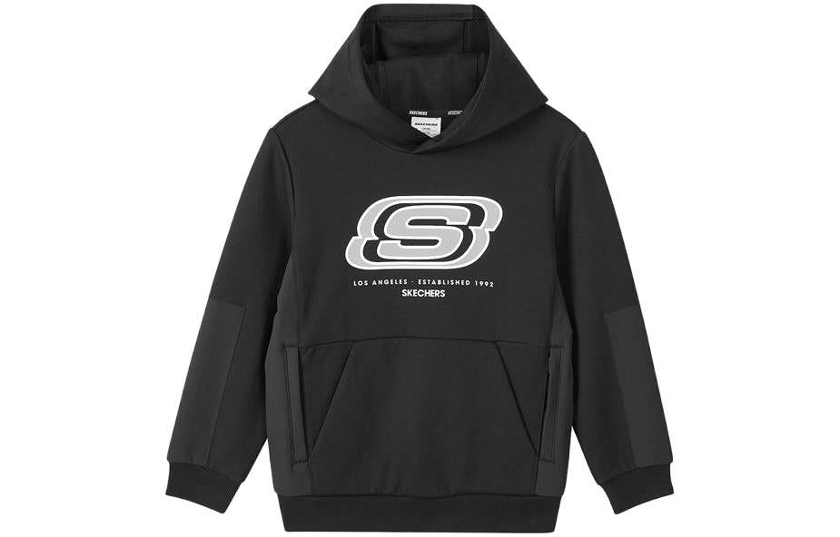 (GS) Skechers S Letter Printed Hoodied 'Grey Orange Black White' P421B006 sold by KicksCrew product image thumbnail 2