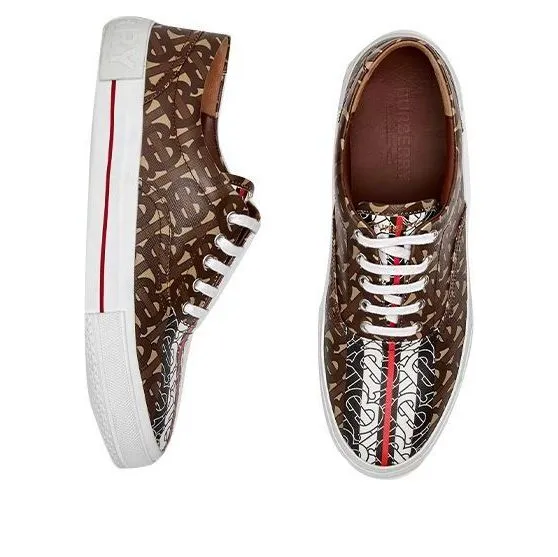 (WMNS) Burberry Logo Monogram Stripe Print E Canvas Shoes 'Brown' 80187541 sold by KicksCrew
