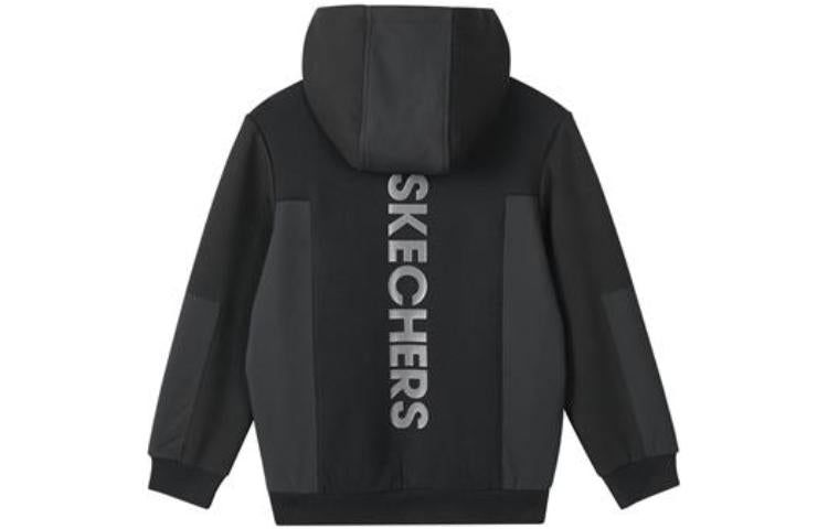 (GS) Skechers S Letter Printed Hoodied 'Grey Orange Black White' P421B006 sold by KicksCrew product image thumbnail 3