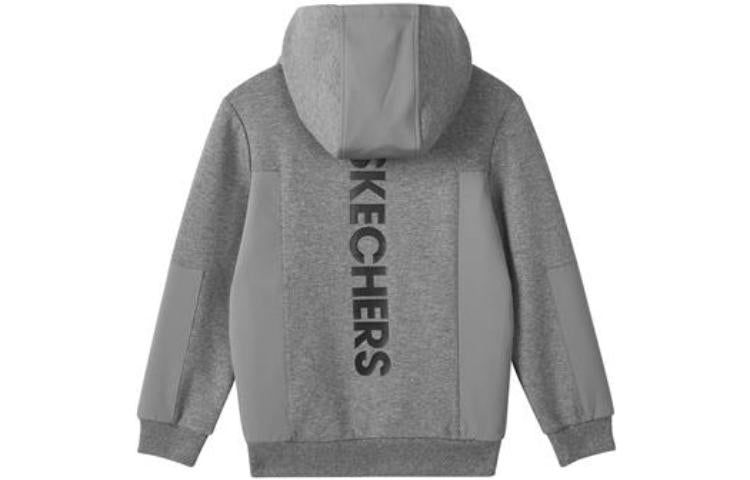 (GS) Skechers S Letter Printed Hoodied 'Grey Orange Black White' P421B006 sold by KicksCrew product image thumbnail 4