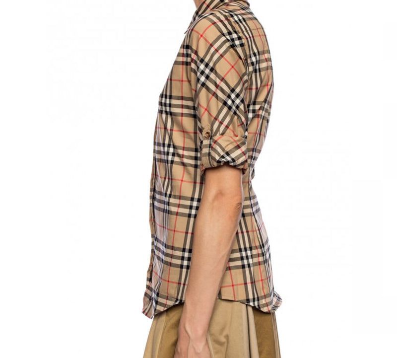 (WMNS) Burberry Vintage Check Stretch Cotton Twill ShirtPrice undefined 'Beige' 80184751 sold by KicksCrew product image thumbnail 4