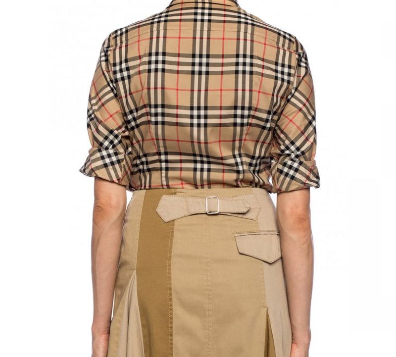 (WMNS) Burberry Vintage Check Stretch Cotton Twill ShirtPrice undefined 'Beige' 80184751 sold by KicksCrew product image thumbnail 3
