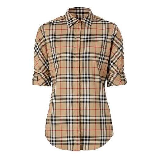(WMNS) Burberry Vintage Check Stretch Cotton Twill ShirtPrice undefined 'Beige' 80184751 sold by KicksCrew