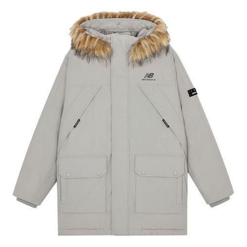 New Balance Street Style Logo Down Jacket 'Grey Brown' AMJ14304-ARF sold by KicksCrew