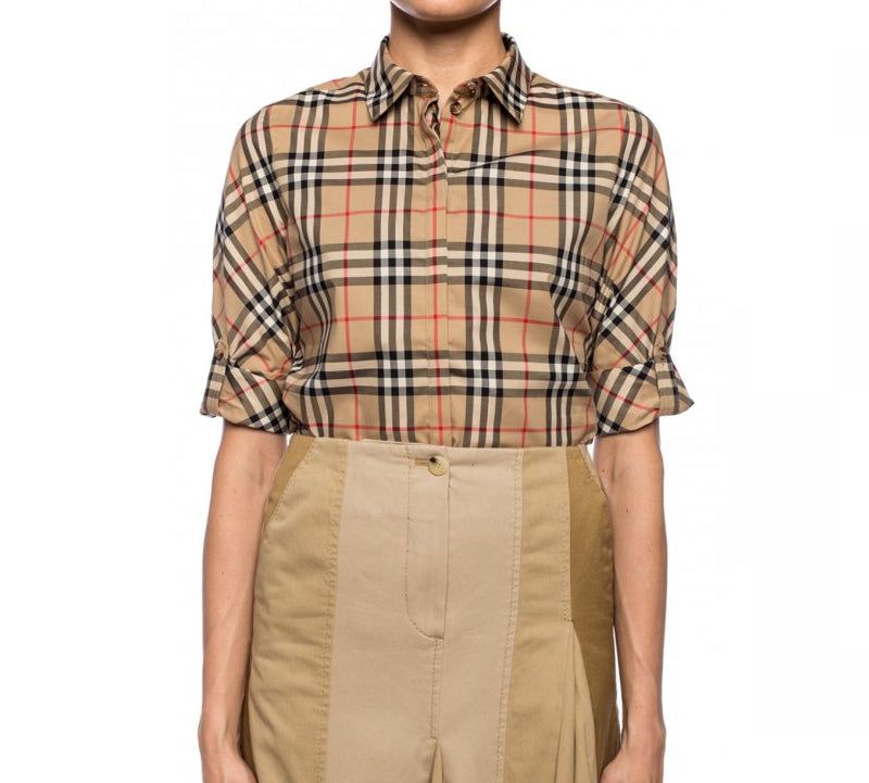 (WMNS) Burberry Vintage Check Stretch Cotton Twill ShirtPrice undefined 'Beige' 80184751 sold by KicksCrew product image thumbnail 2