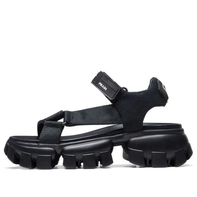 (WMNS) PRADA Sporty Woven Nylon Tape Sandals 'Black' 1X037M_3L74_F0002_F_050 sold by KicksCrew