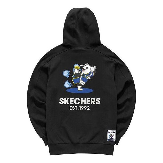 Skechers Graphic Hoodies 'Black White Blue' L121U100-002K sold by KicksCrew