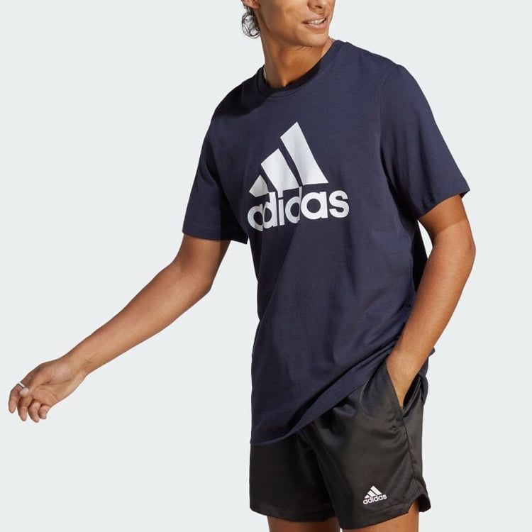 adidas Essentials Single Jersey Big Logo T-shirt 'Navy' IC9348 sold by KicksCrew product image thumbnail 2