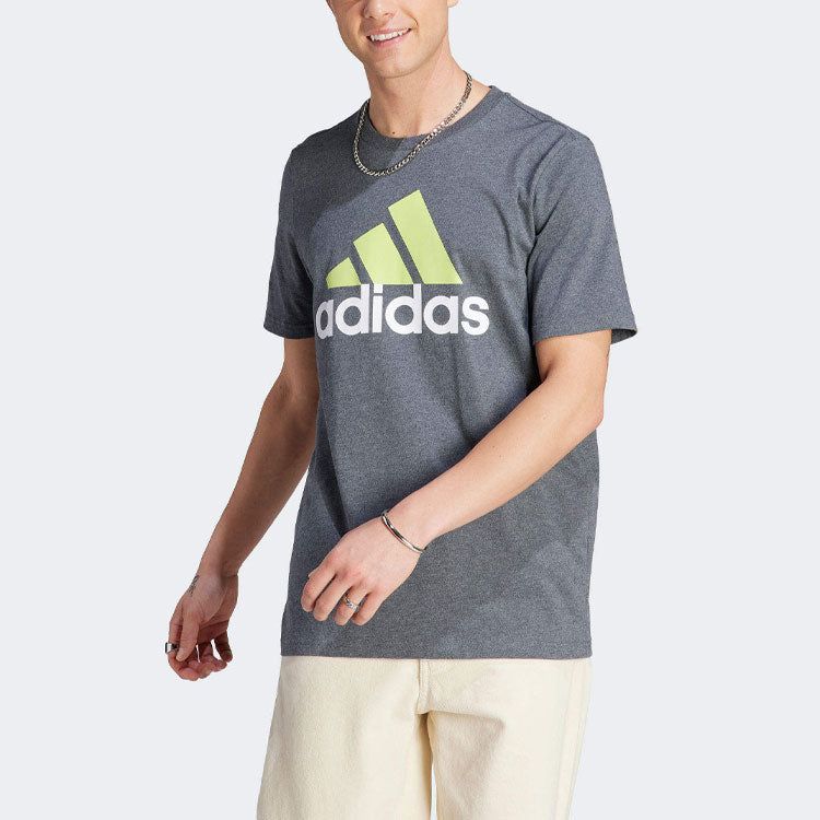 adidas Essentials Single Jersey Big Logo T-shirt 'Grey' IJ8578 sold by KicksCrew product image thumbnail 2