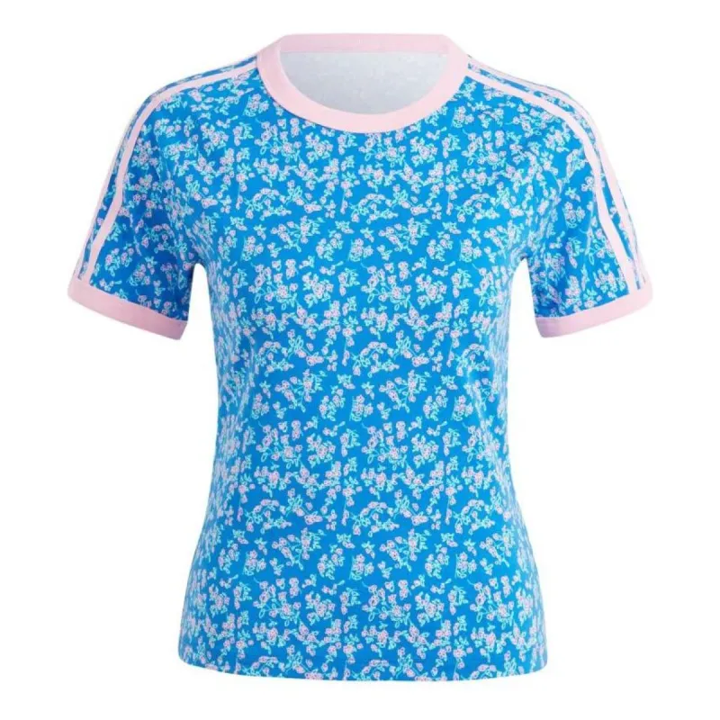 (WMNS) adidas Kseniaschnaider Graphic Print Cali T-shirt 'Blue Pink' IU2507 sold by KicksCrew